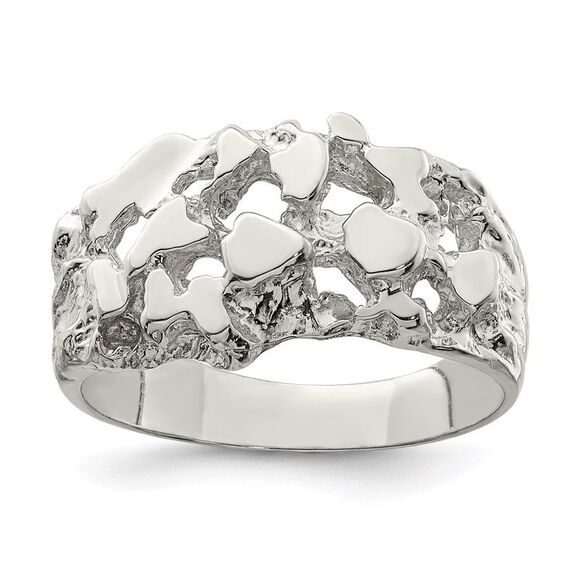 Kazi Luxury Sterling Silver Nugget Ring